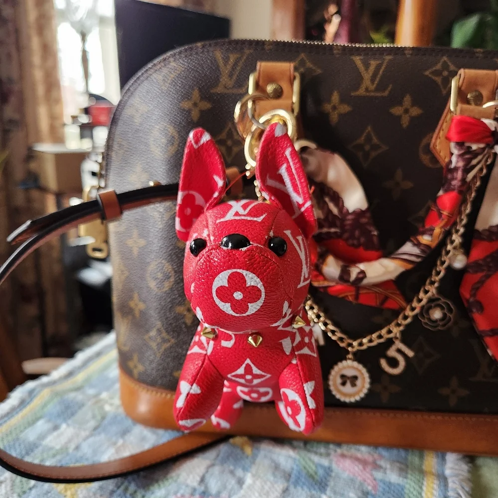 FASHION FRENCHIE DOG BAG CHARM/ KEYFOBS. - Picture 2 of 4